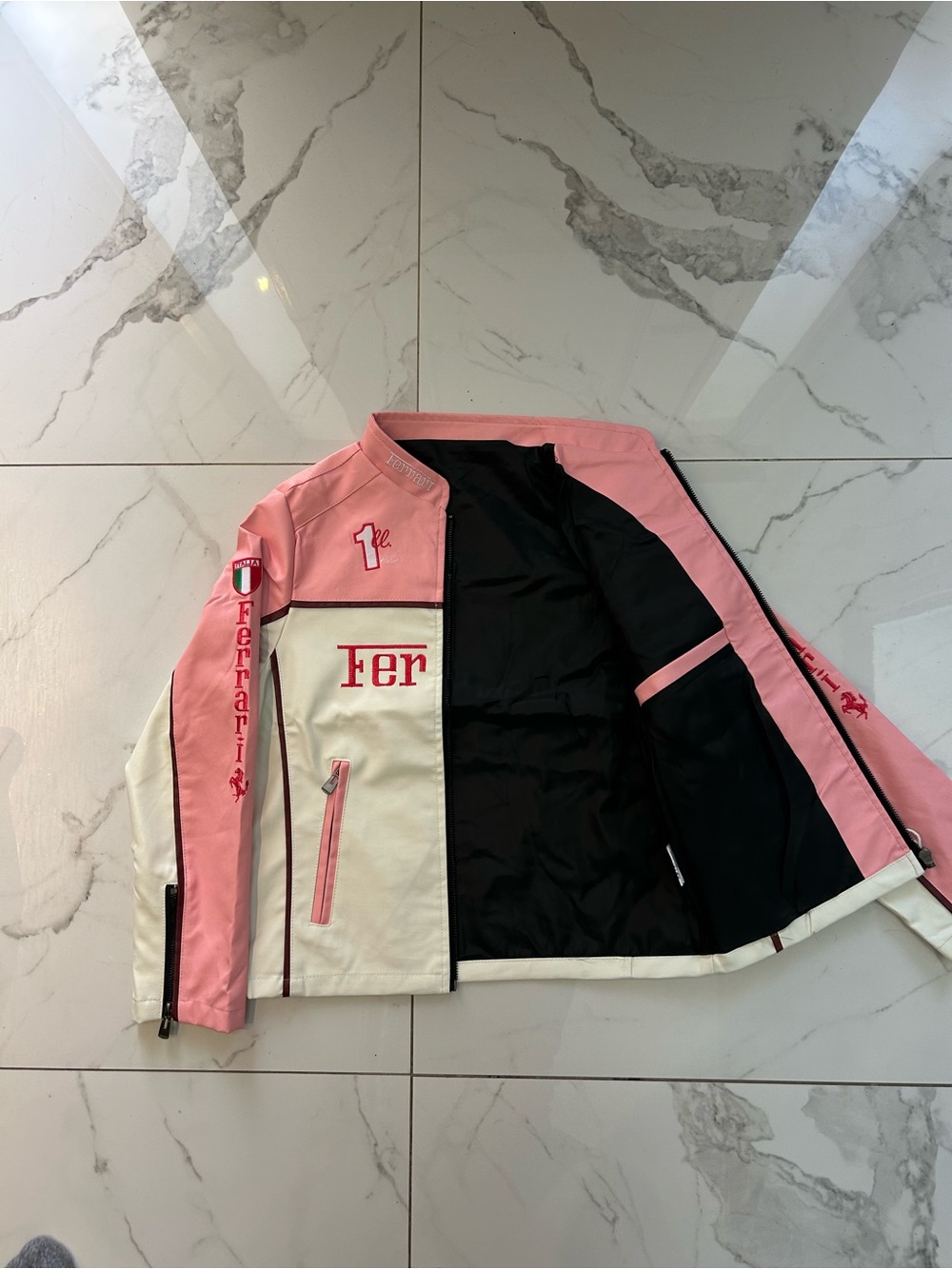 Ferrari Pink and Cream Racing Jacket - Picture 4 of 6